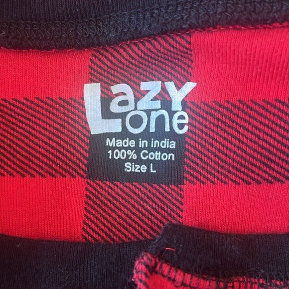 Lazy One Unisex Bear Cheeks FlapJack Adult Onesie Red and Black  Large - Picture 9 of 11